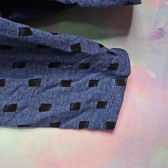 Kensie Women's Blue & Black Dot Print Long-Sleeved Top Size XL - Picture 11 of 11